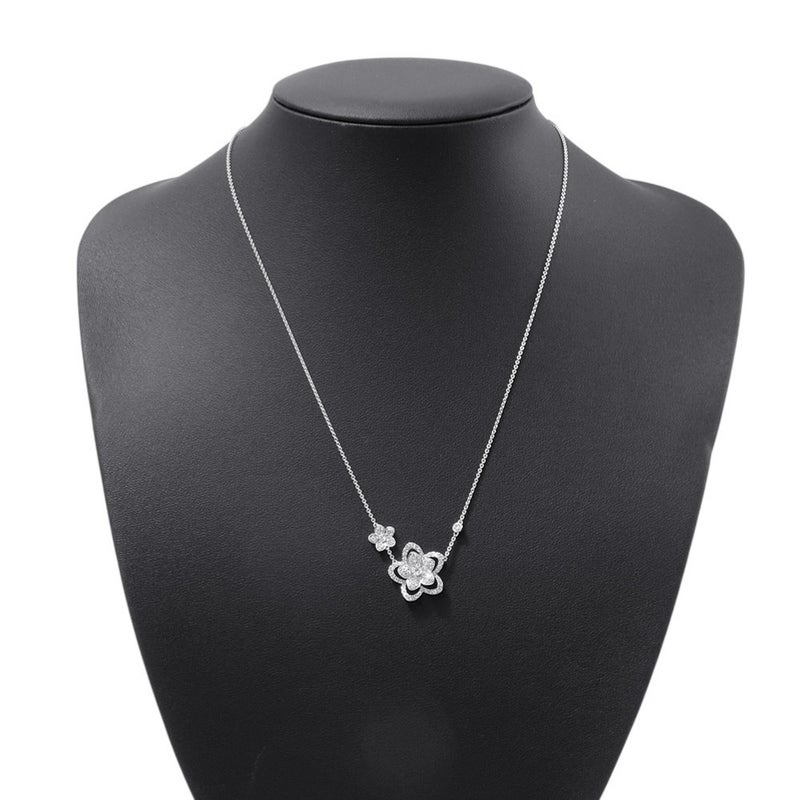 グラフ ネックレス ワイルドフラワー ダブル ダイヤモンド ペンダントダイヤ 計0.66ct K18WGホワイトゴールド RGP790 GRAFF