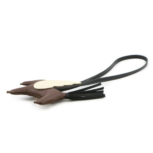 エルメス バッグチャーム ロデオPM ペガサス テール/クレ/ブラック ラムスキン K刻印