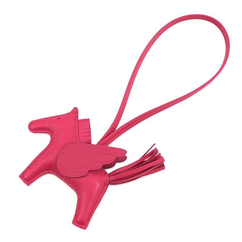 エルメス バッグチャーム ロデオPM ペガサス フランボワーズ ラムスキン K刻印