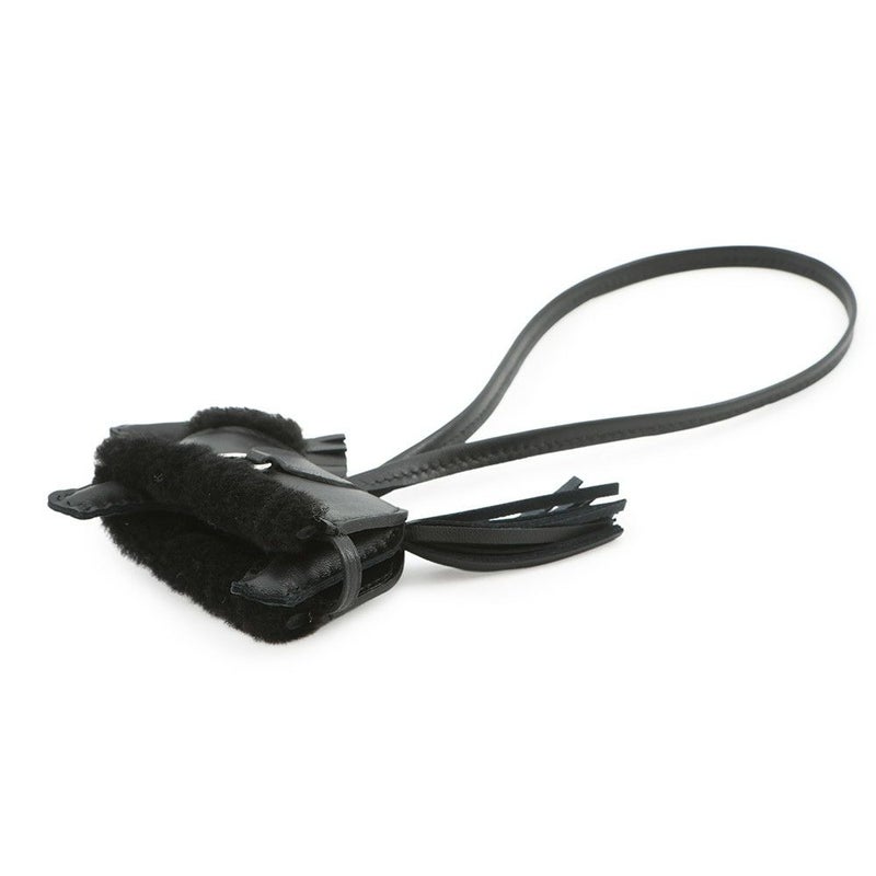 エルメス バッグチャーム ロデオPM ロベオ プラッシュ ブラック ラムスキン/ムートン K刻印 HERMES チャーム 黒