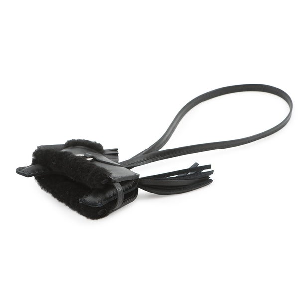 エルメス バッグチャーム ロデオPM ロベオ プラッシュ ブラック ラムスキン/ムートン K刻印 HERMES チャーム 黒