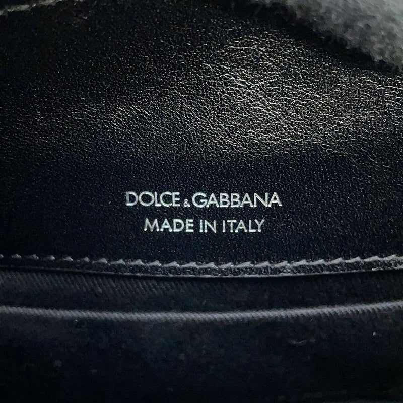 ドルチェ＆ガッバーナ ショルダーバッグ レオパード ハラコ レザー DOLCE&GABBANA 黒