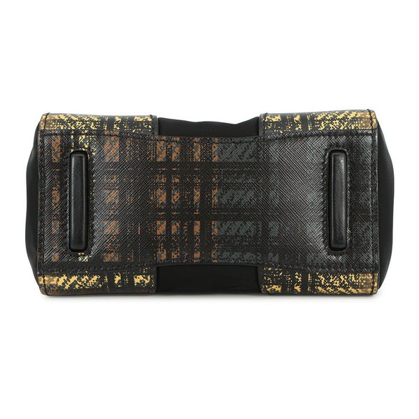 プラダ ハンドバッグ チェック柄 ナイロン/レザー 1BA014 PRADA 2wayショルダーバッグ 黒