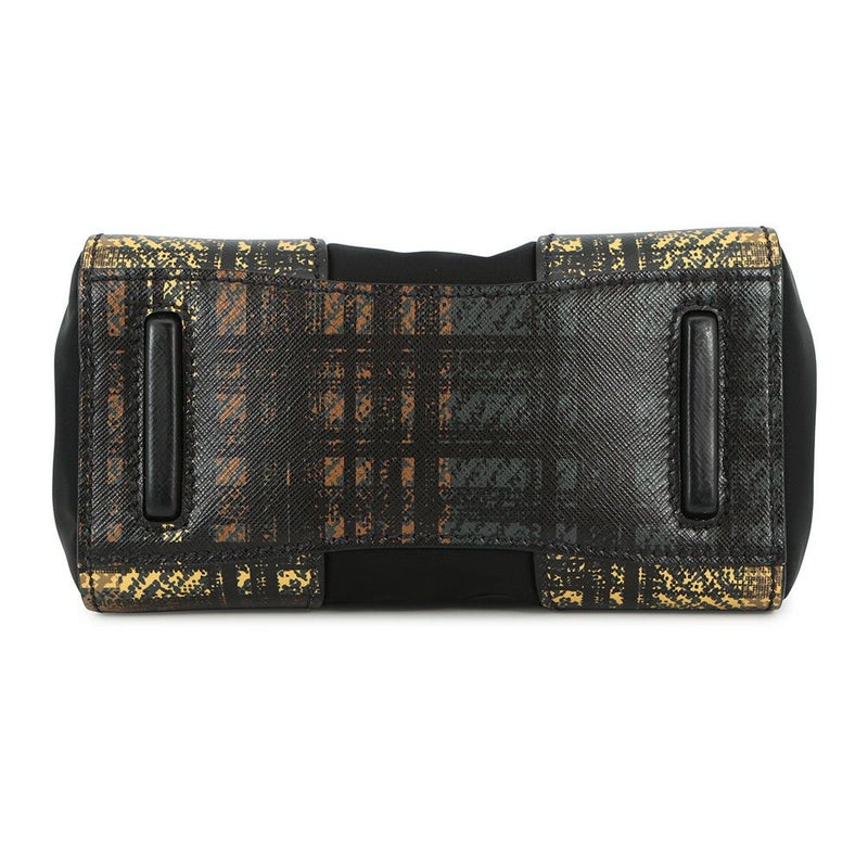プラダ ハンドバッグ チェック柄 ナイロン/レザー 1BA014 PRADA 2wayショルダーバッグ 黒