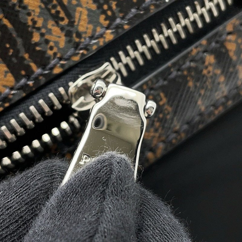 プラダ ハンドバッグ チェック柄 ナイロン/レザー 1BA014 PRADA 2wayショルダーバッグ 黒