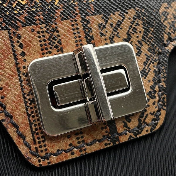 プラダ ハンドバッグ チェック柄 ナイロン/レザー 1BA014 PRADA 2wayショルダーバッグ 黒