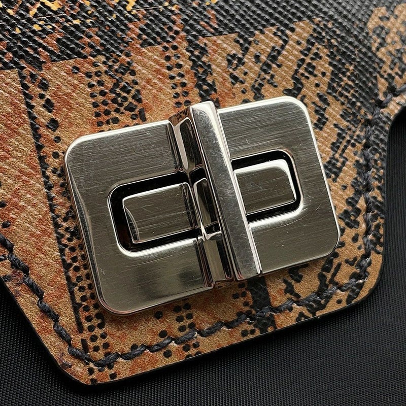 プラダ ハンドバッグ チェック柄 ナイロン/レザー 1BA014 PRADA 2wayショルダーバッグ 黒