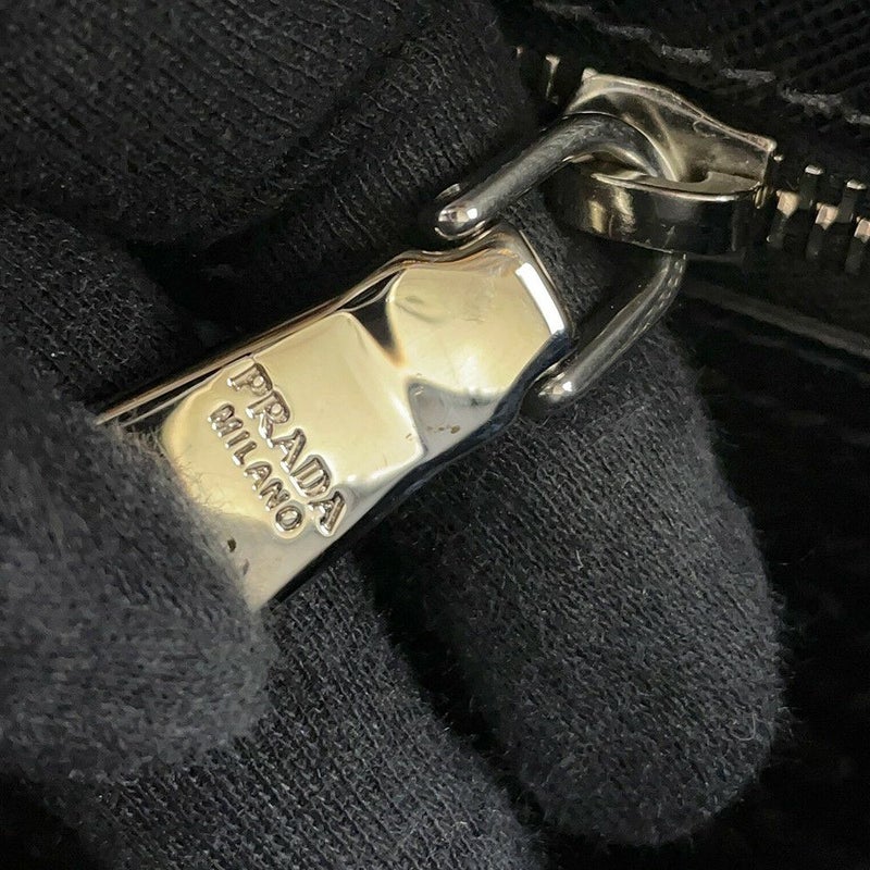 プラダ ハンドバッグ チェック柄 ナイロン/レザー 1BA014 PRADA 2wayショルダーバッグ 黒