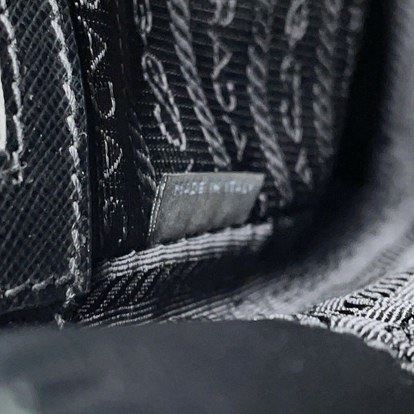 プラダ ハンドバッグ チェック柄 ナイロン/レザー 1BA014 PRADA 2wayショルダーバッグ 黒