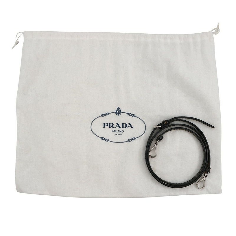 プラダ ハンドバッグ チェック柄 ナイロン/レザー 1BA014 PRADA 2wayショルダーバッグ 黒