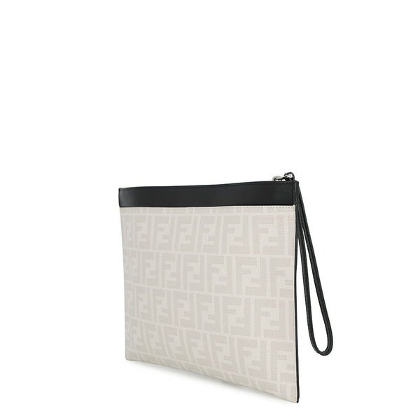 フェンディ クラッチバッグ タロアウトコラボ ズッカ柄 PVC/レザー 7N0134FENDI 白 黒