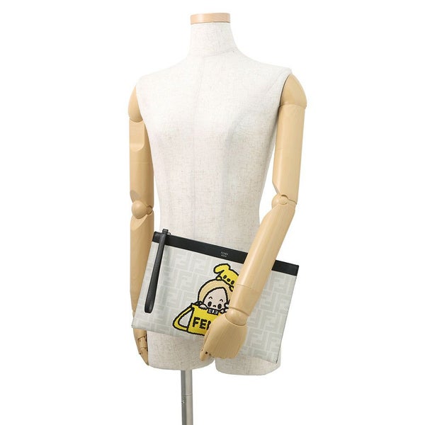 フェンディ クラッチバッグ タロアウトコラボ ズッカ柄 PVC/レザー 7N0134FENDI 白 黒