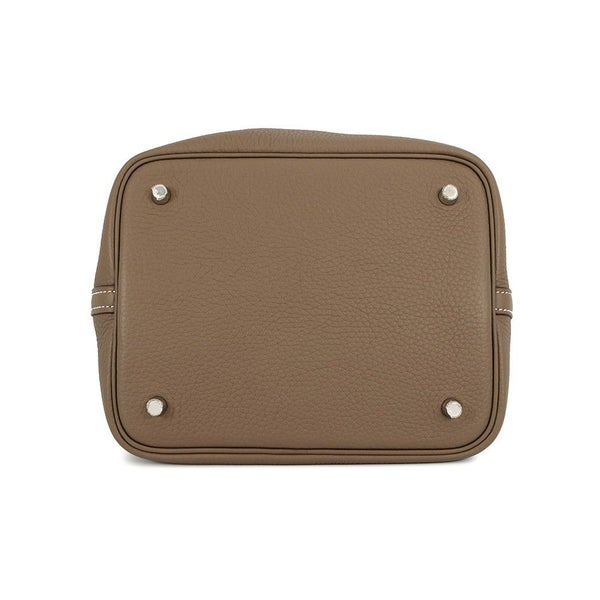 エルメス ハンドバッグ ピコタンロックMM エトゥープ/シルバー金具 トリヨンクレマンス W刻印