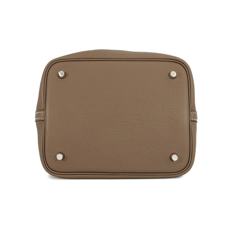 エルメス ハンドバッグ ピコタンロックMM エトゥープ/シルバー金具 トリヨンクレマンス W刻印