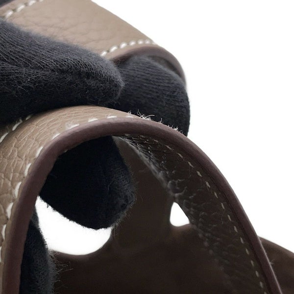 エルメス ハンドバッグ ピコタンロックMM エトゥープ/シルバー金具 トリヨンクレマンス W刻印