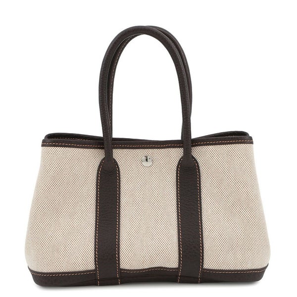 エルメス トートバッグ ガーデンパーティTTPM ナチュラル/ブラウン/シルバー金具 トワルアッシュ/ブッフル □H刻印
