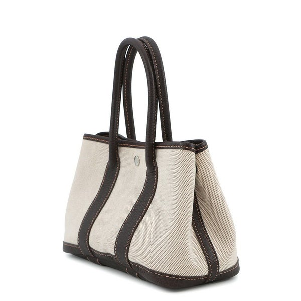 エルメス トートバッグ ガーデンパーティTTPM ナチュラル/ブラウン/シルバー金具 トワルアッシュ/ブッフル □H刻印