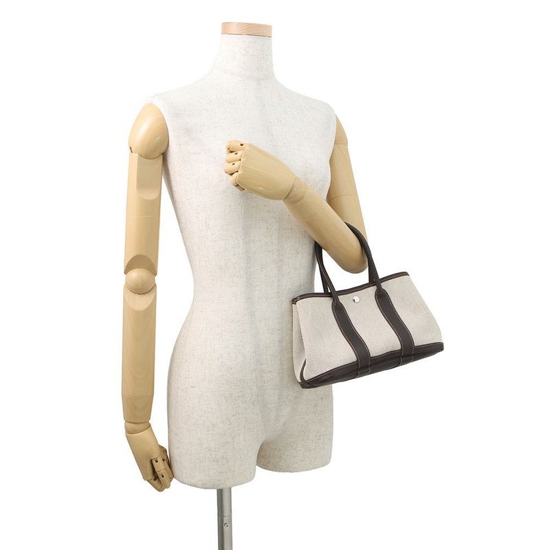 エルメス トートバッグ ガーデンパーティTTPM ナチュラル/ブラウン/シルバー金具 トワルアッシュ/ブッフル □H刻印