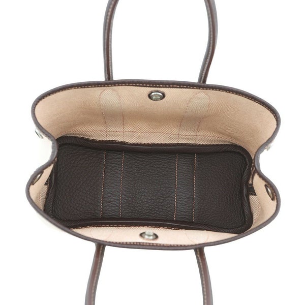 エルメス トートバッグ ガーデンパーティTTPM ナチュラル/ブラウン/シルバー金具 トワルアッシュ/ブッフル □H刻印
