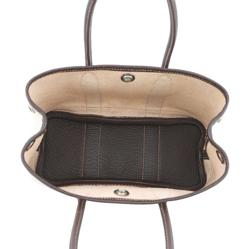 エルメス トートバッグ ガーデンパーティTTPM ナチュラル/ブラウン/シルバー金具 トワルアッシュ/ブッフル □H刻印