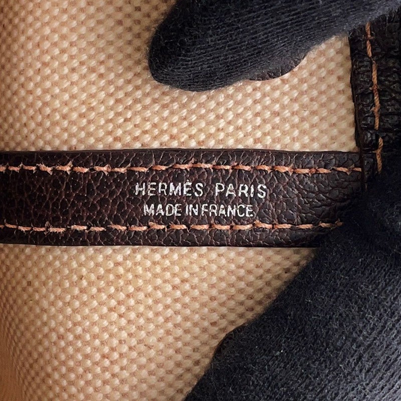 エルメス トートバッグ ガーデンパーティTTPM ナチュラル/ブラウン/シルバー金具 トワルアッシュ/ブッフル □H刻印