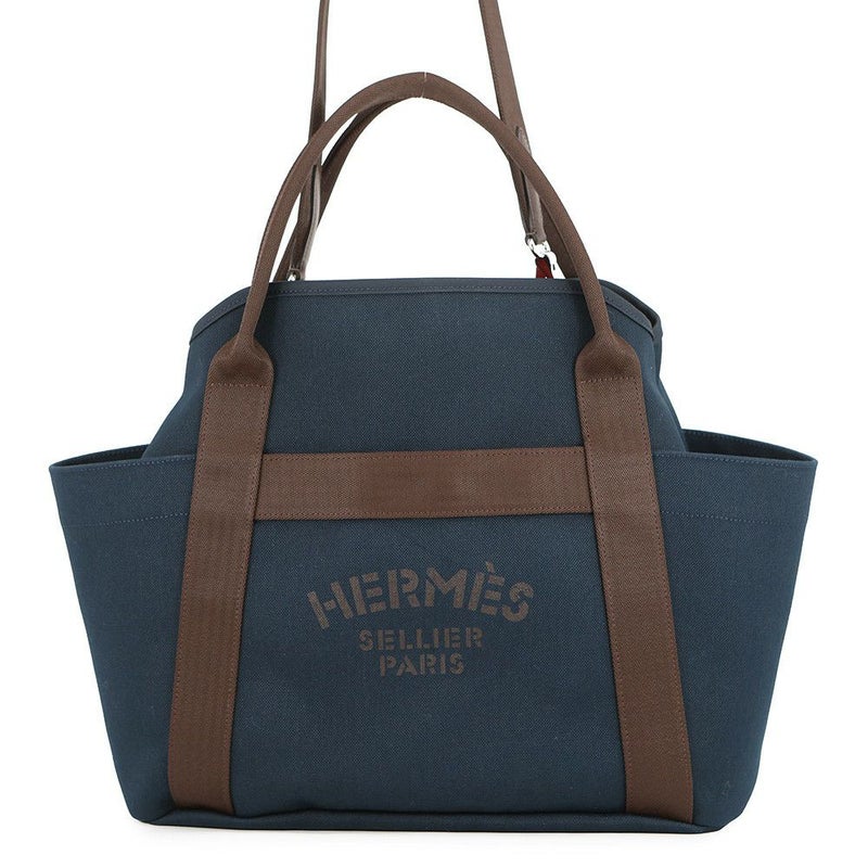 エルメス サックドパンサージュ グルーム SAC DE PANSAGE GROOM ネイビー/フー C刻印 ２wayショルダー