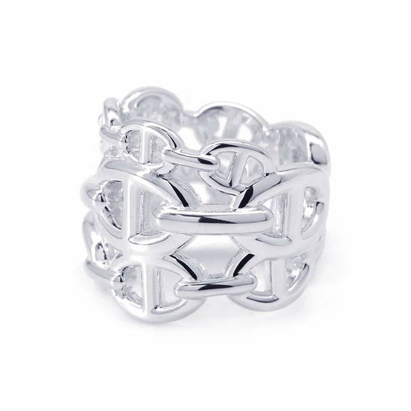 エルメス リング シェーヌダンクル アンシェネGM Enchainee SV925シルバー リングサイズ54 HERMES 指輪 ジュエリー