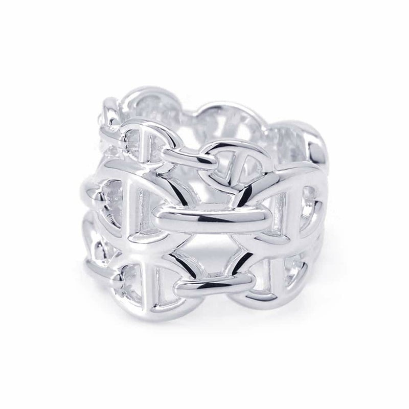 エルメス リング シェーヌダンクル アンシェネGM Enchainee SV925シルバー リングサイズ54 HERMES 指輪 ジュエリー