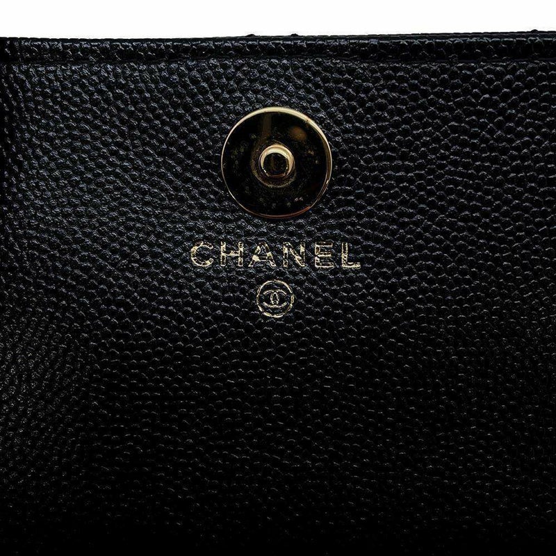 シャネル チェーンショルダーバッグ マトラッセ ココマーク キャビアスキン AP3004 CHANEL バッグ 黒