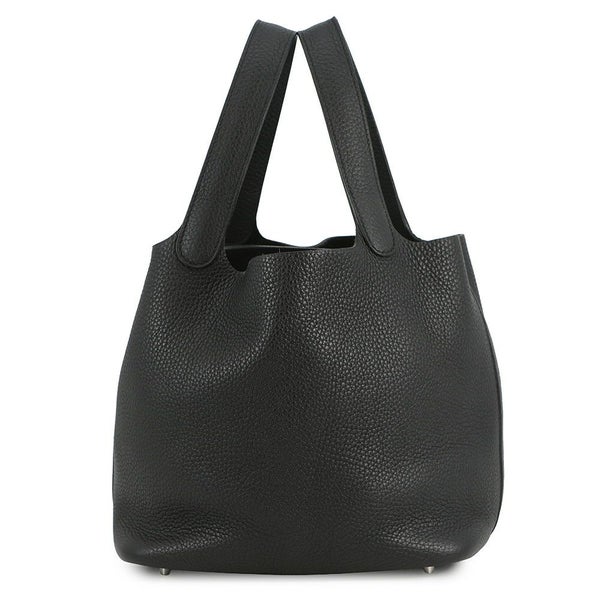 エルメス ハンドバッグ ピコタンロックMM ブラック/シルバー金具 トリヨンクレマンス Z刻印 黒