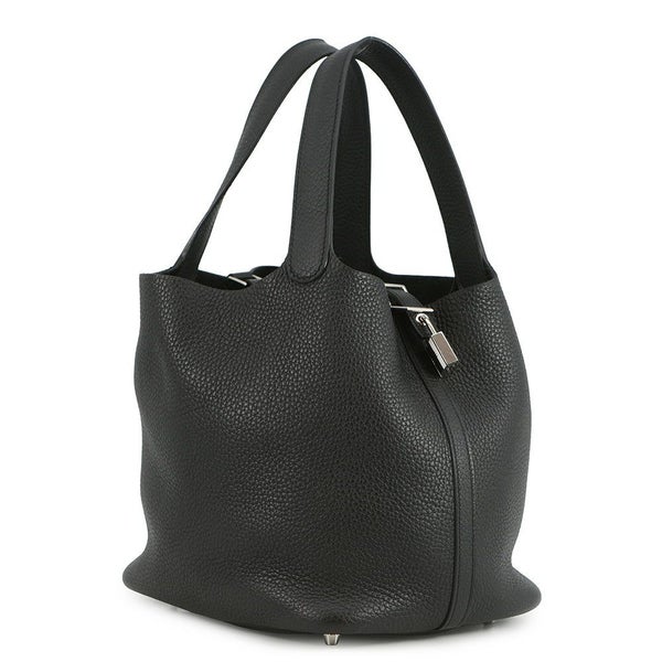 エルメス ハンドバッグ ピコタンロックMM ブラック/シルバー金具 トリヨンクレマンス Z刻印 黒