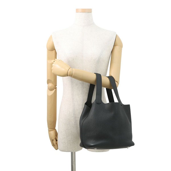 エルメス ハンドバッグ ピコタンロックMM ブラック/シルバー金具 トリヨンクレマンス Z刻印 黒