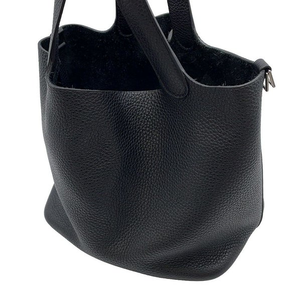 エルメス ハンドバッグ ピコタンロックMM ブラック/シルバー金具 トリヨンクレマンス Z刻印 黒