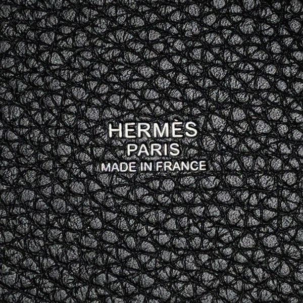 エルメス ハンドバッグ ピコタンロックMM ブラック/シルバー金具 トリヨンクレマンス Z刻印 黒