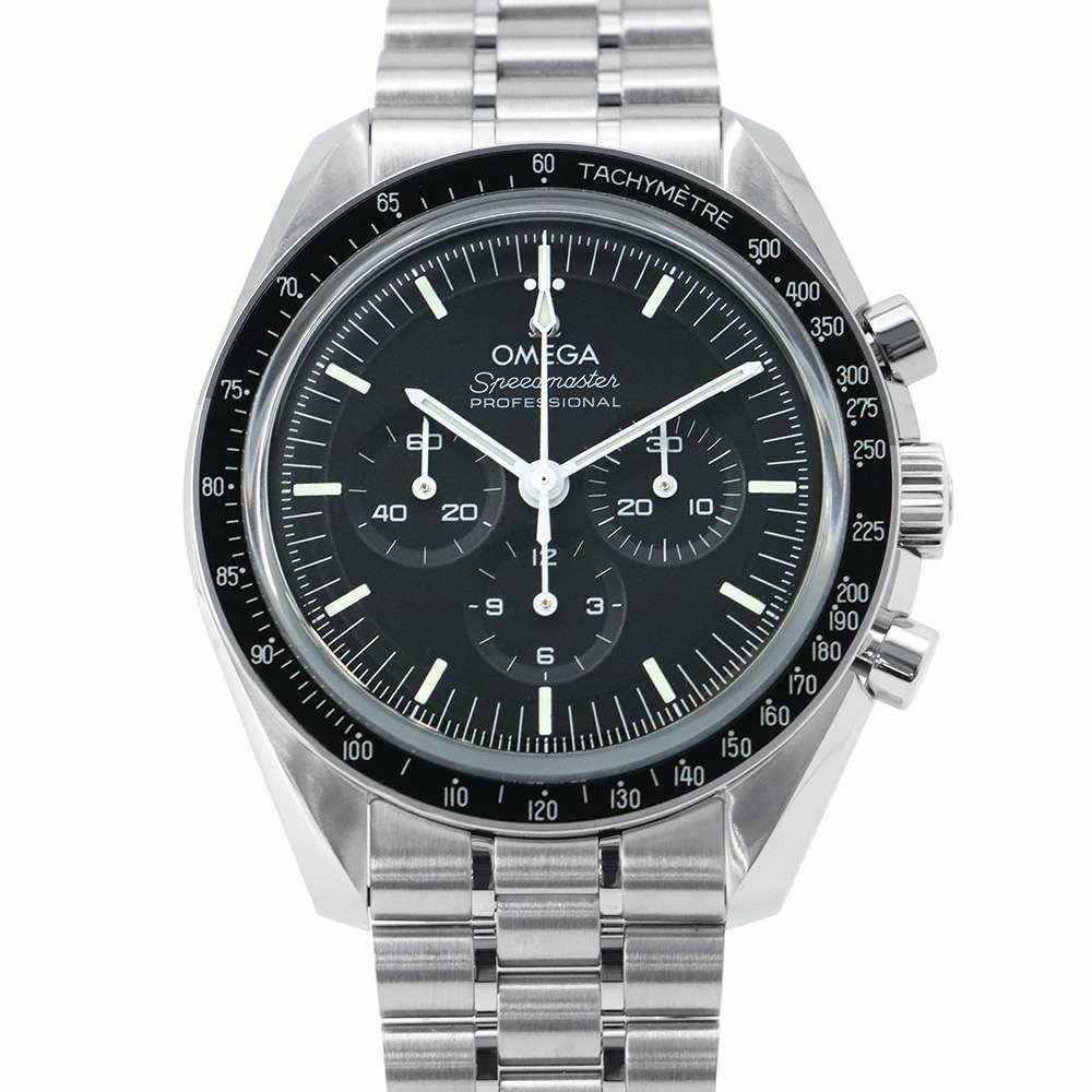 オメガ OMEGA 腕時計 スピードマスター ムーンウォッチ プロフェッショナル 310.30.42.50.01.002 クロノグラフ タキメーター スモールセコンド ブラック文字盤 SS 手巻き 【箱・保付き】 【中古】 オメガ スピードマスター ムーンウォッチ プロフェッショナル 310.30