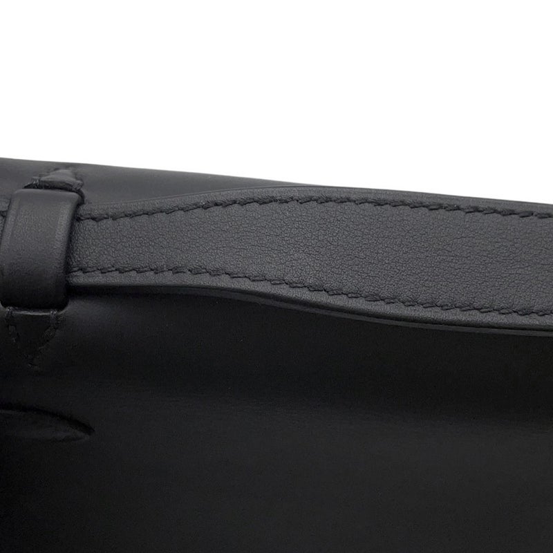 エルメス ハンドバッグ ポシェットケリー ブラック/ゴールド金具 スイフト K刻印 黒