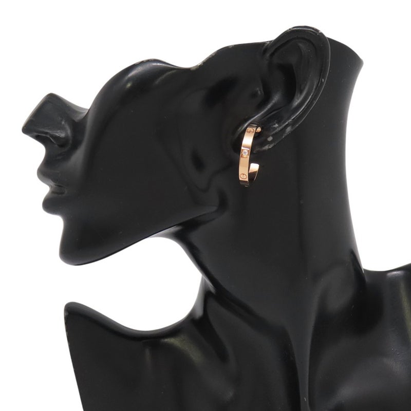 カルティエ ピアス Love フープ イヤリング ミディアムモデル ダイヤモンド 6P 計0.13ct K18PGピンクゴールド B8301433 ラブフープ