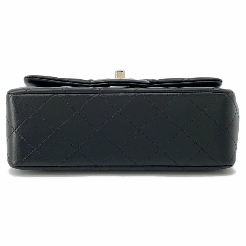 シャネル チェーンショルダーバッグ マトラッセ ココマーク トップハンドル ミニ メタリック グレインド カーフスキン AS2431 CHANEL 黒