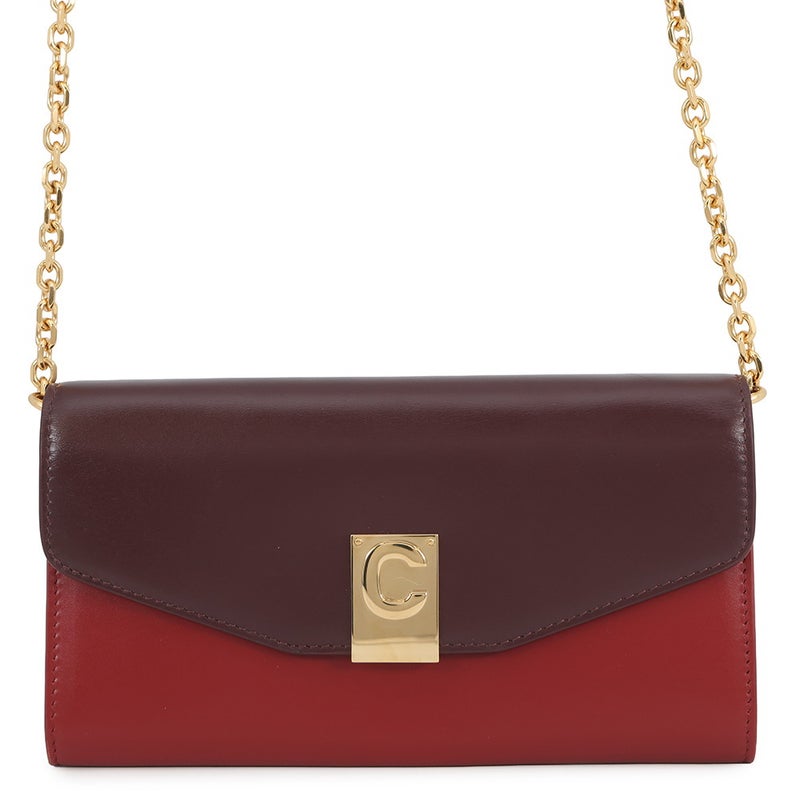 セリーヌ チェーンウォレット C セー バイカラー レザー CELINE 長財布