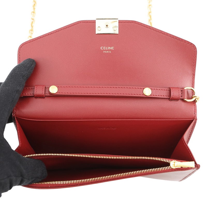 セリーヌ チェーンウォレット C セー バイカラー レザー CELINE 長財布