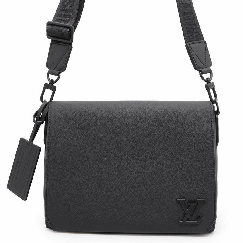 ルイヴィトン ショルダーバッグ テイクオフ・メッセンジャー カーフレザー M57080 ヴィトン ブラック 黒
