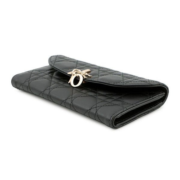 クリスチャン・ディオール 長財布 カナージュ My Dior Violet ラムスキン S6029ONMJ Christian Dior 黒