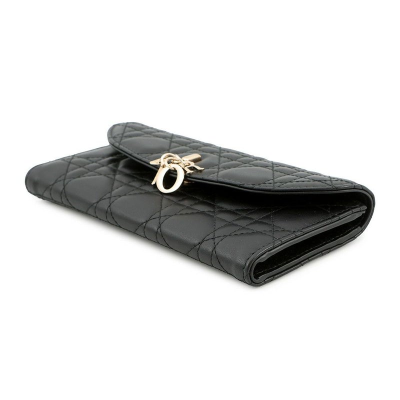 クリスチャン・ディオール 長財布 カナージュ My Dior Violet ラムスキン S6029ONMJ Christian Dior 黒