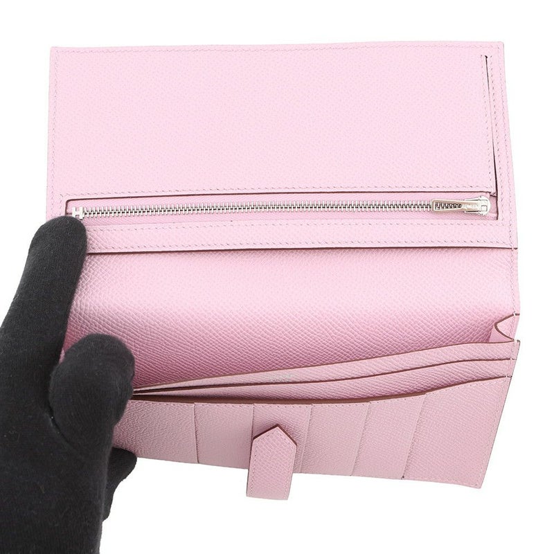 エルメス 長財布 ベアンスフレ モーヴシルベストル/シルバー金具 エプソン U刻印 HERMES 財布