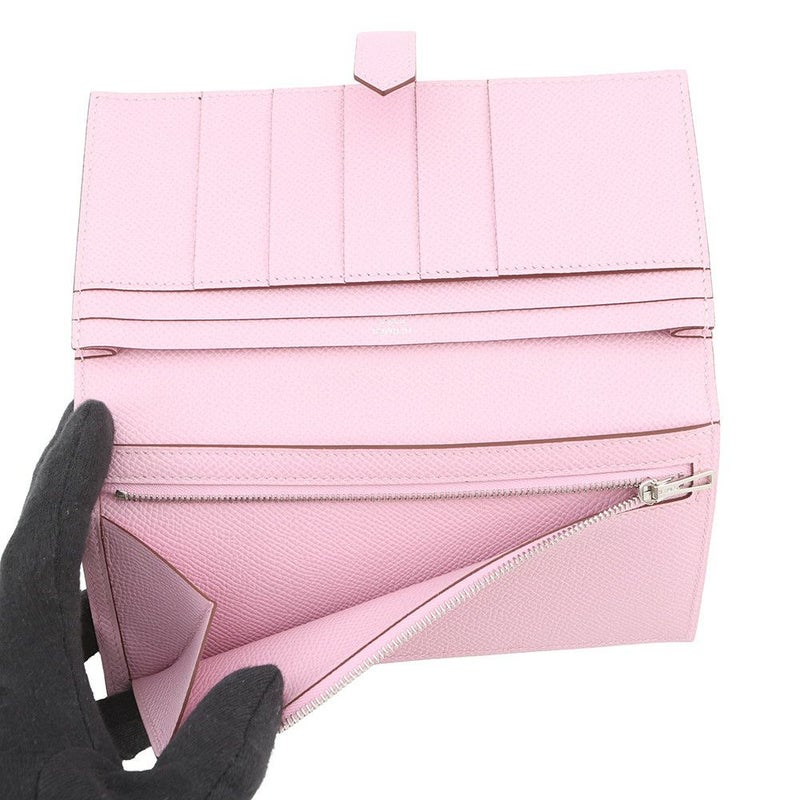 エルメス 長財布 ベアンスフレ モーヴシルベストル/シルバー金具 エプソン U刻印 HERMES 財布