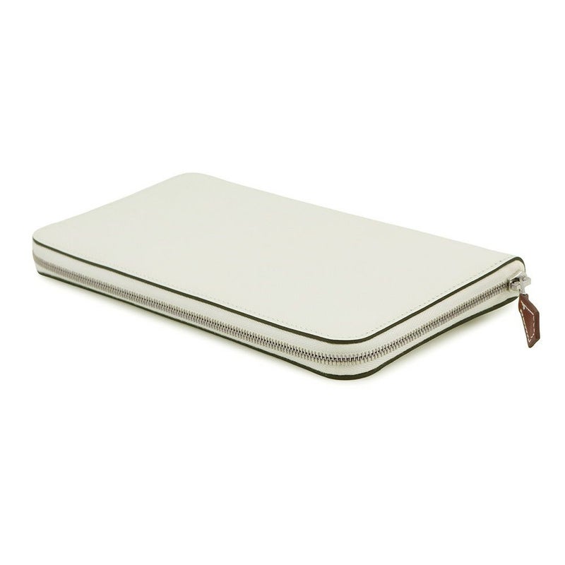 エルメス 長財布 アザップロング シルクイン  ニューホワイト/シルバー金具 エバーカラー B刻印 白