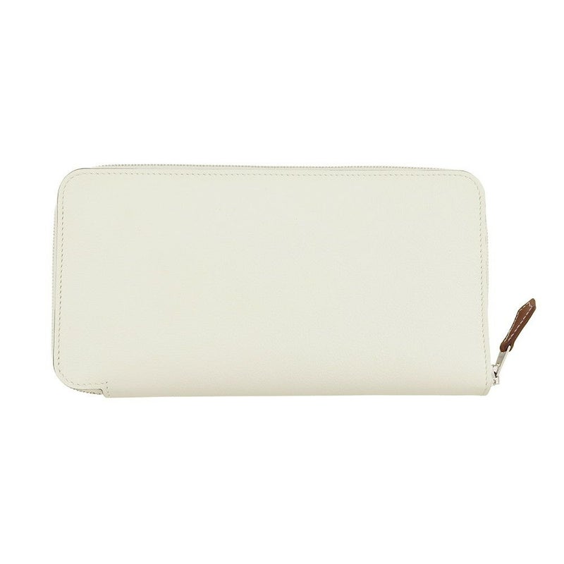 エルメス 長財布 アザップロング シルクイン  ニューホワイト/シルバー金具 エバーカラー B刻印 白