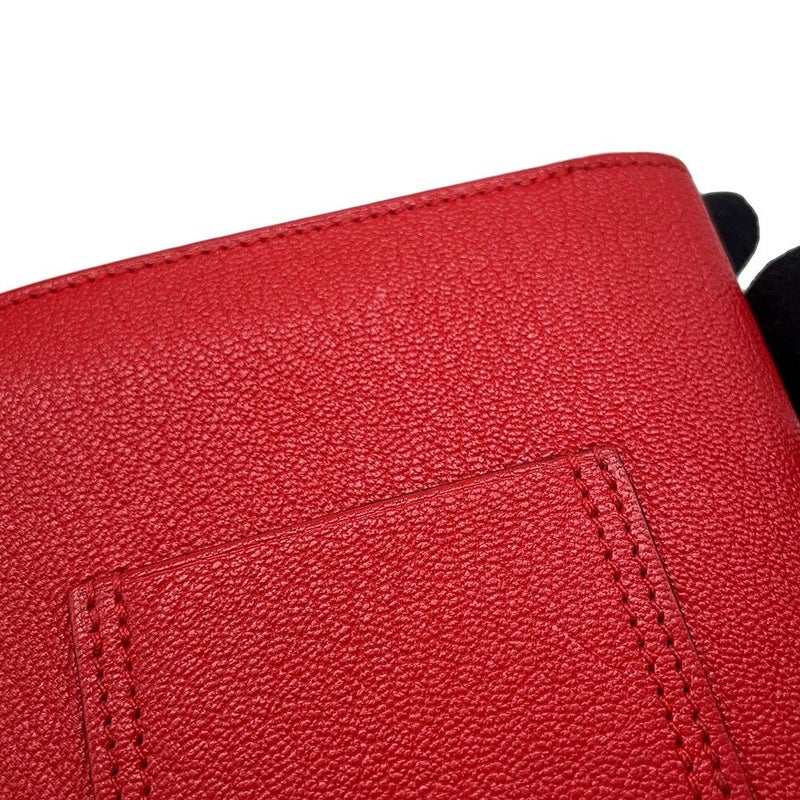 エルメス 財布 ロウリス ルリ スリム ルージュクー/シルバー金具 シェブルミゾル Z刻印 HERMES 財布