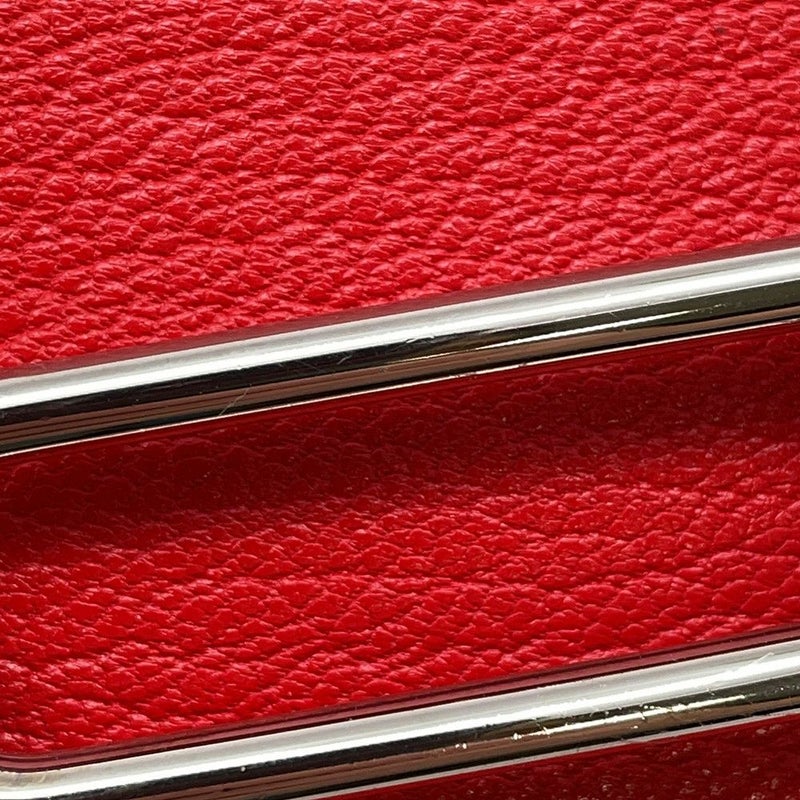 エルメス 財布 ロウリス ルリ スリム ルージュクー/シルバー金具 シェブルミゾル Z刻印 HERMES 財布