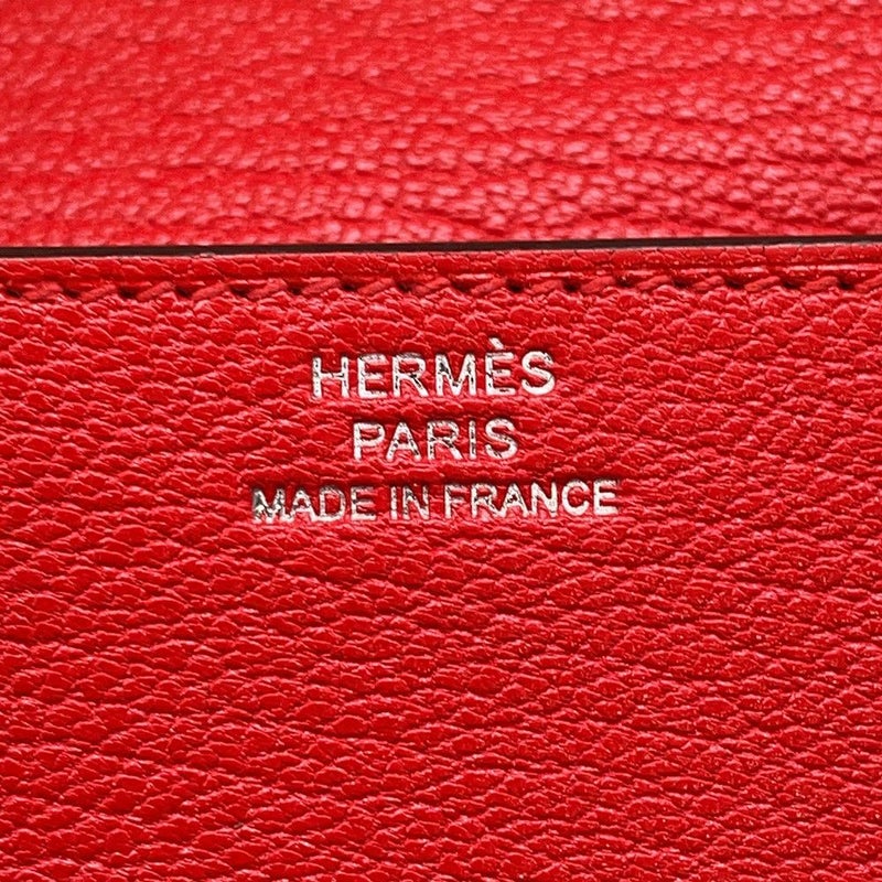 エルメス 財布 ロウリス ルリ スリム ルージュクー/シルバー金具 シェブルミゾル Z刻印 HERMES 財布